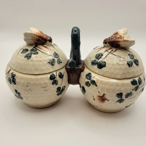 Vintage Floral Double Honey Pot. Made in Japan. Rare find! - Picture 1 of 10
